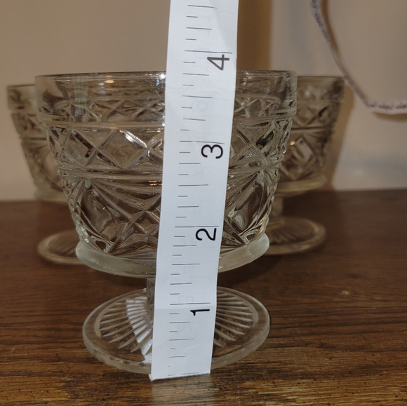 Vintage Hazel Atlas Glass Big Top Peanut Butter pattern clear glass foot - Picture 2 of 7